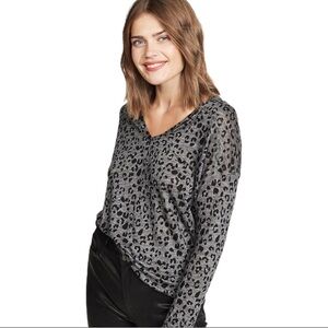 Rails Sami Leopard Linen Blend Relaxed Top XXL